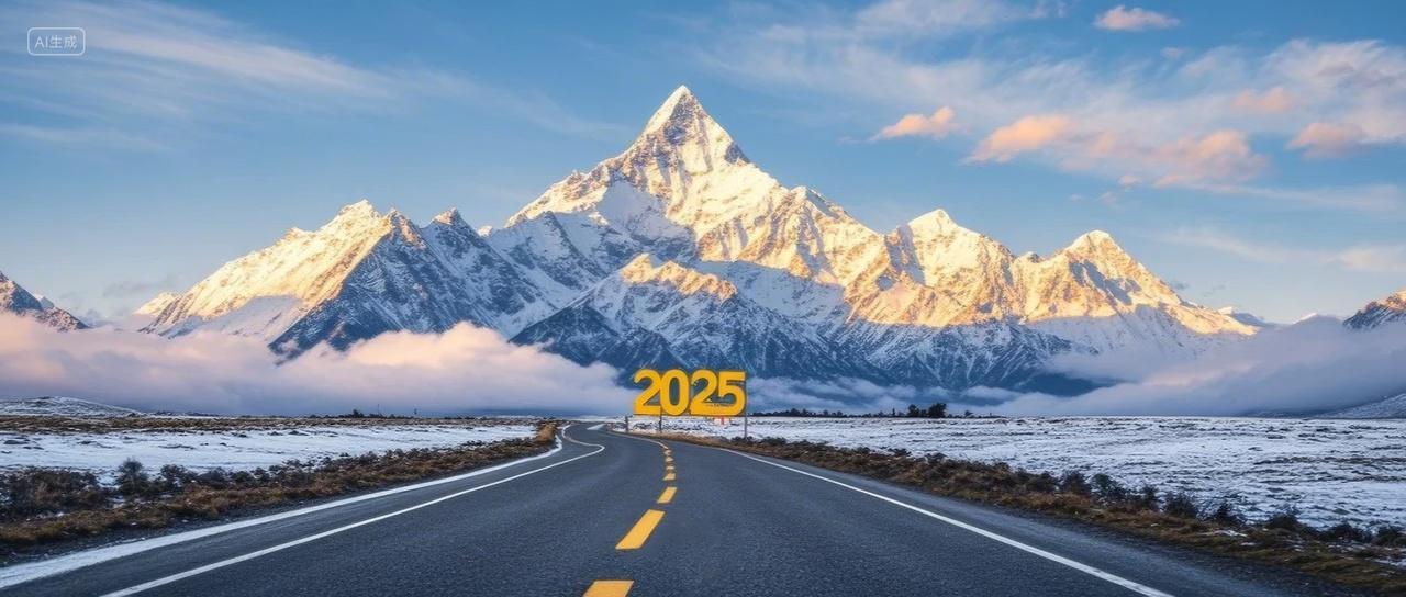 2025年前行路金色雪山商务企业远景奋斗企业精神文化图片