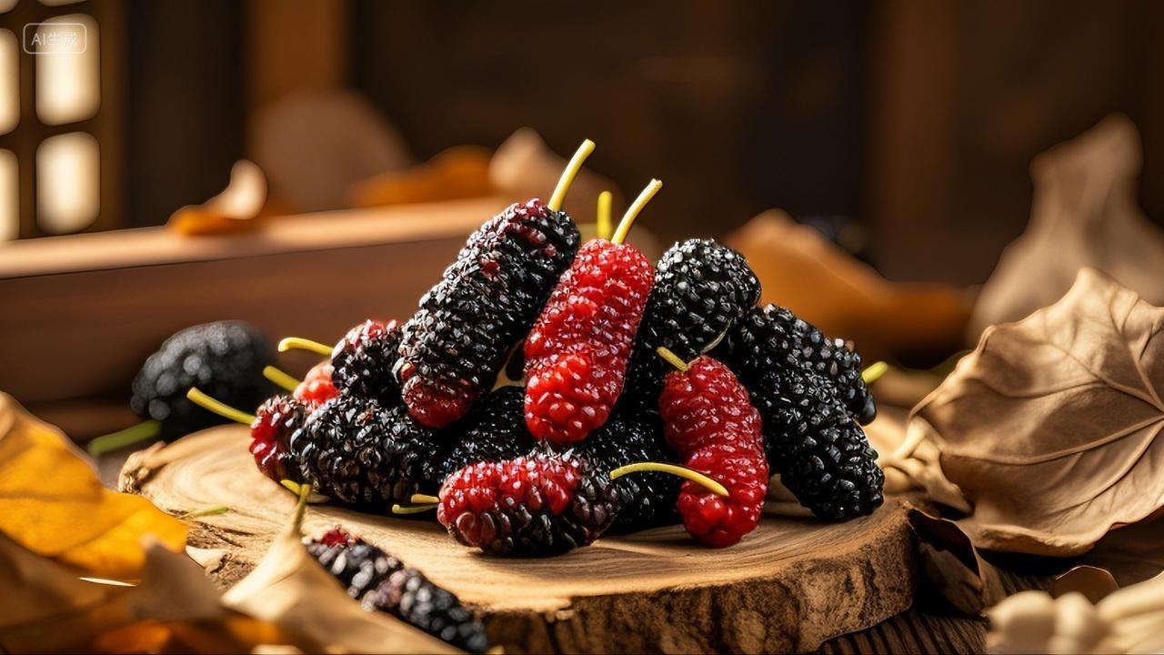 应季水果一堆桑葚新鲜水果实水果店广告电商宣传实拍图