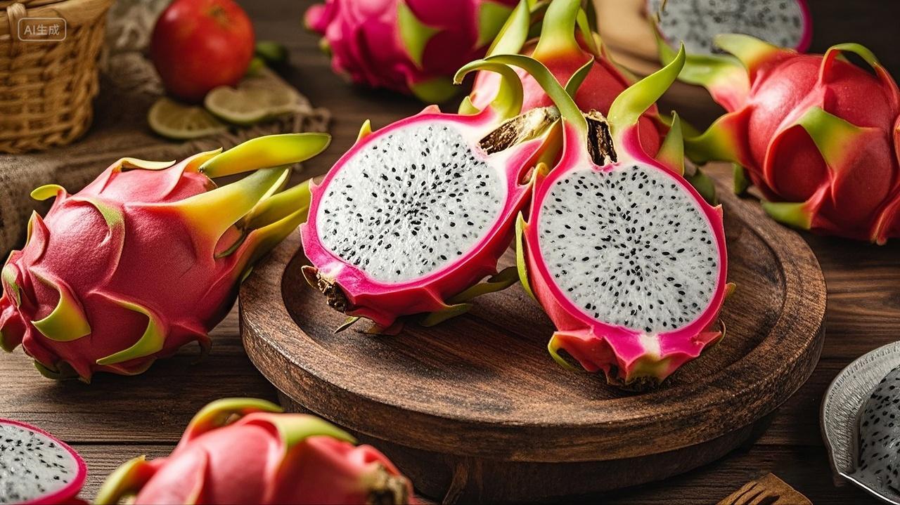 爽口清甜的白心火龙果水果产品广告宣传实拍摄影图