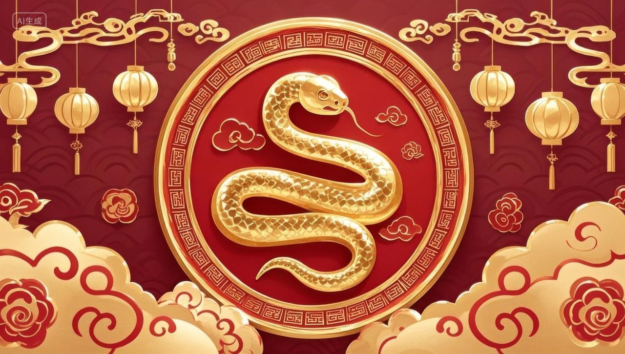 2025年蛇年新春新年春节微立体纪念品圆形设计图红色舞台