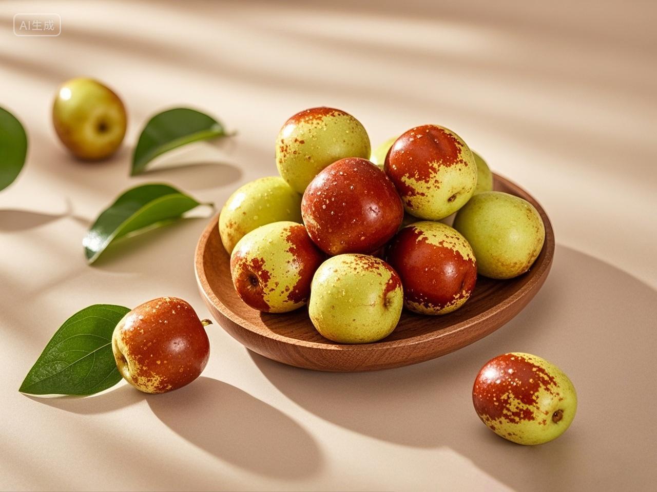 秋天冬天冬枣水果新鲜水果美食菜单中餐中华料理食物图