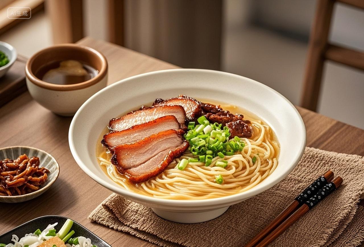 日系叉烧面特写美食菜单中餐中华料理食物图菜单广告宣传实拍摄影图