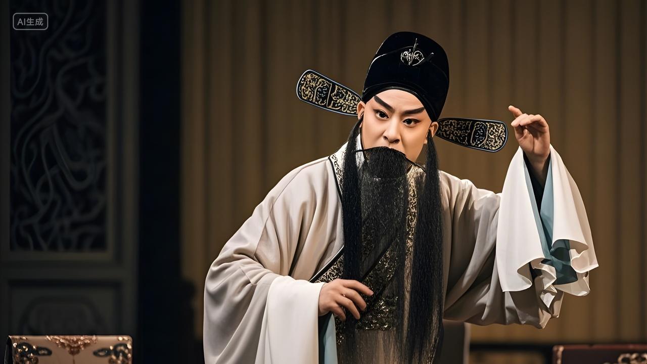 京剧老生表演传统戏剧戏曲非遗文化中国风传统艺术