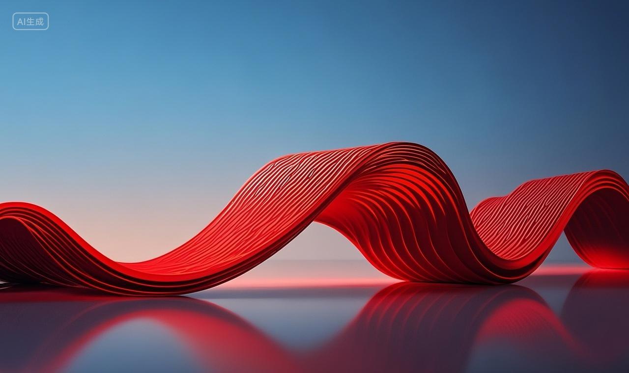 感红色褶皱丝绸丝巾背景图红色喜庆氛围元旦