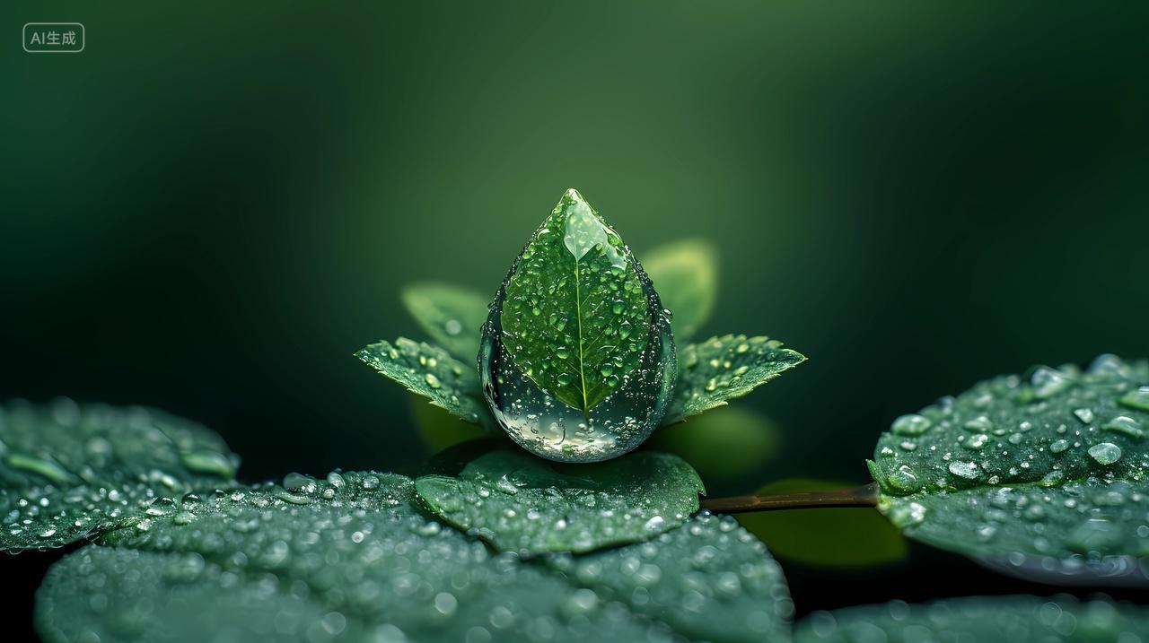 绿色环保创意水滴背景