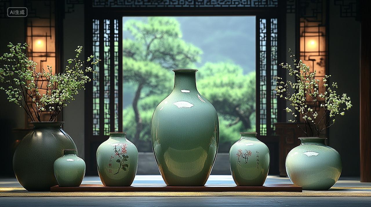 中国风中式陶瓷器古董室内装饰品