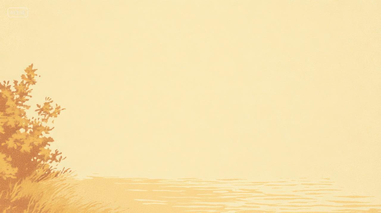 平静湖畔的秋日黄昏金色的湖边剪影背景