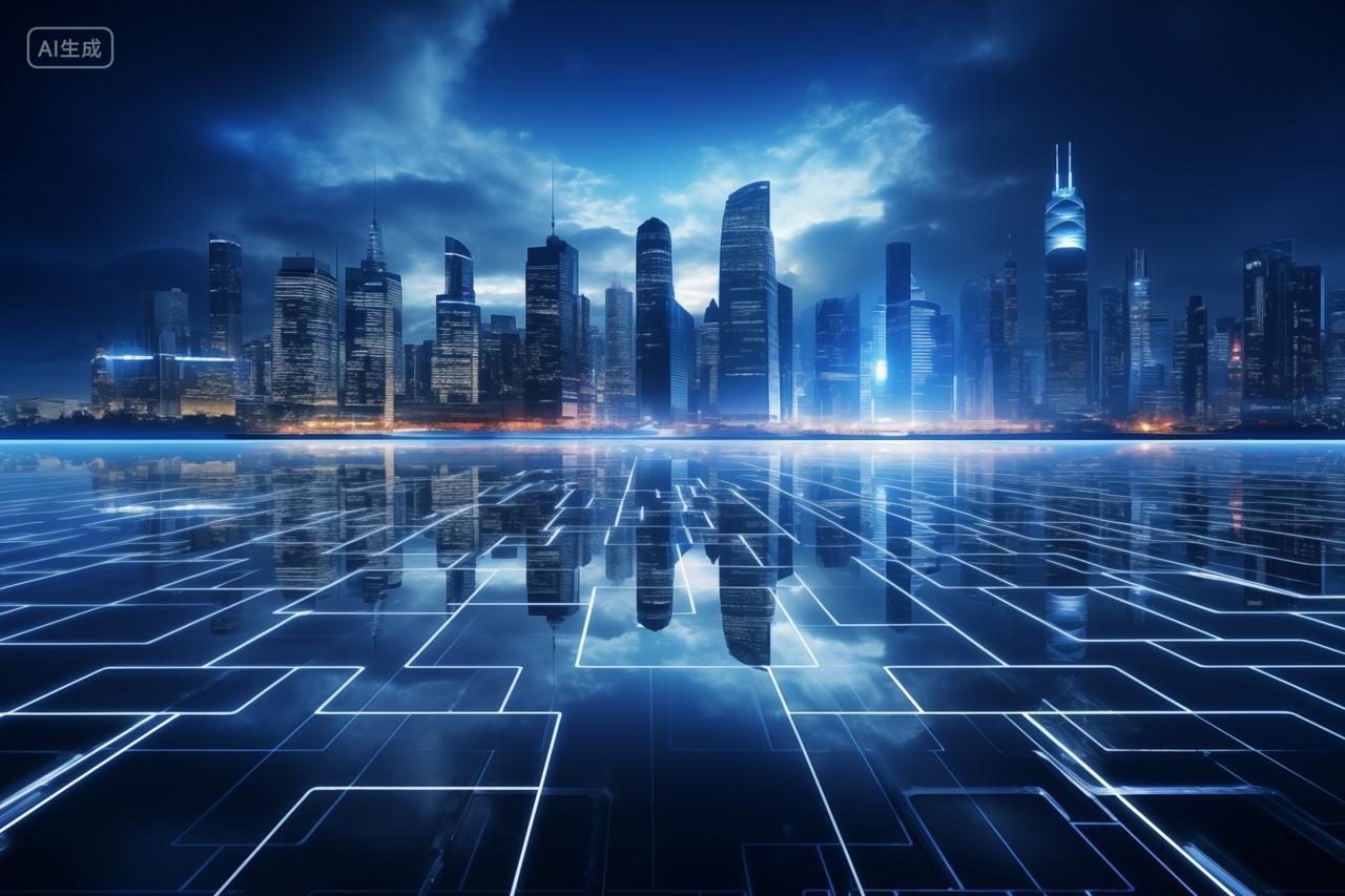 城市交融的夜色现代化科技感设计电脑壁纸