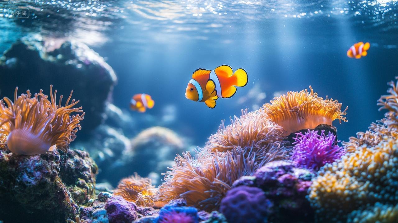 海葵丛里的小丑鱼