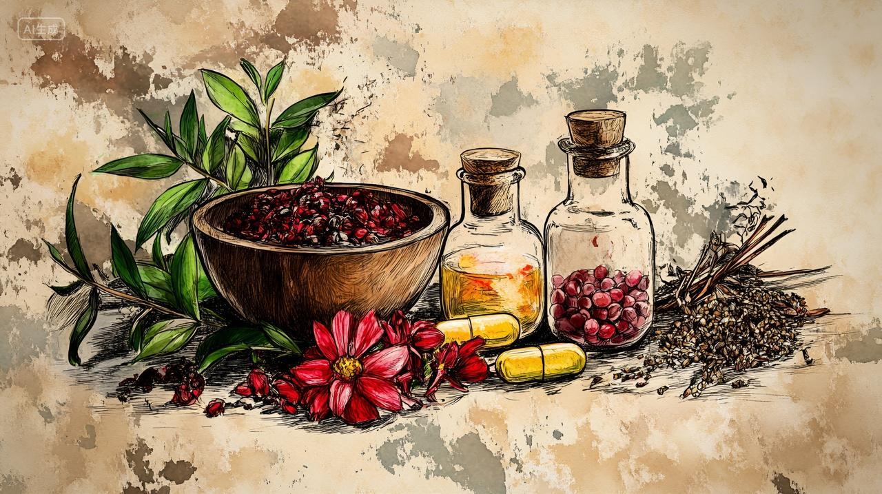 中药中国风中草药绘画