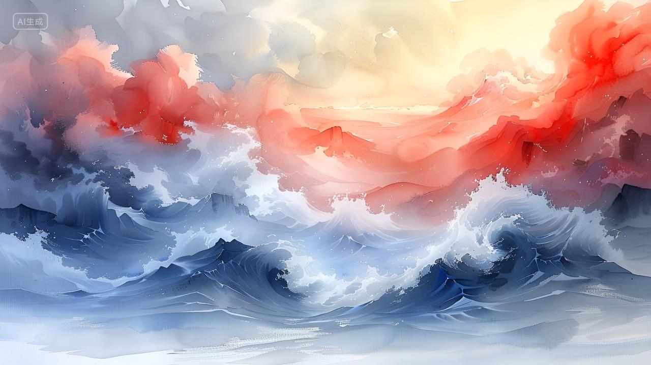 自然梦幻风景油画山川河流