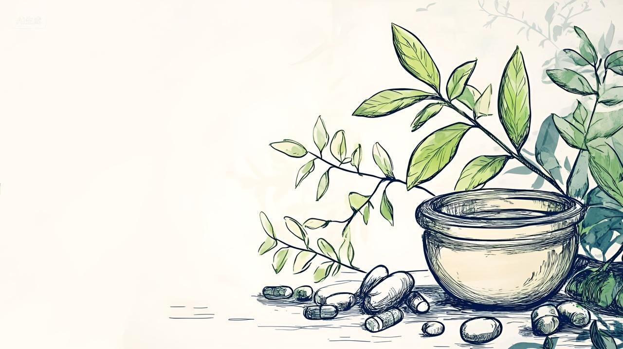 中药自然中草药线稿线描