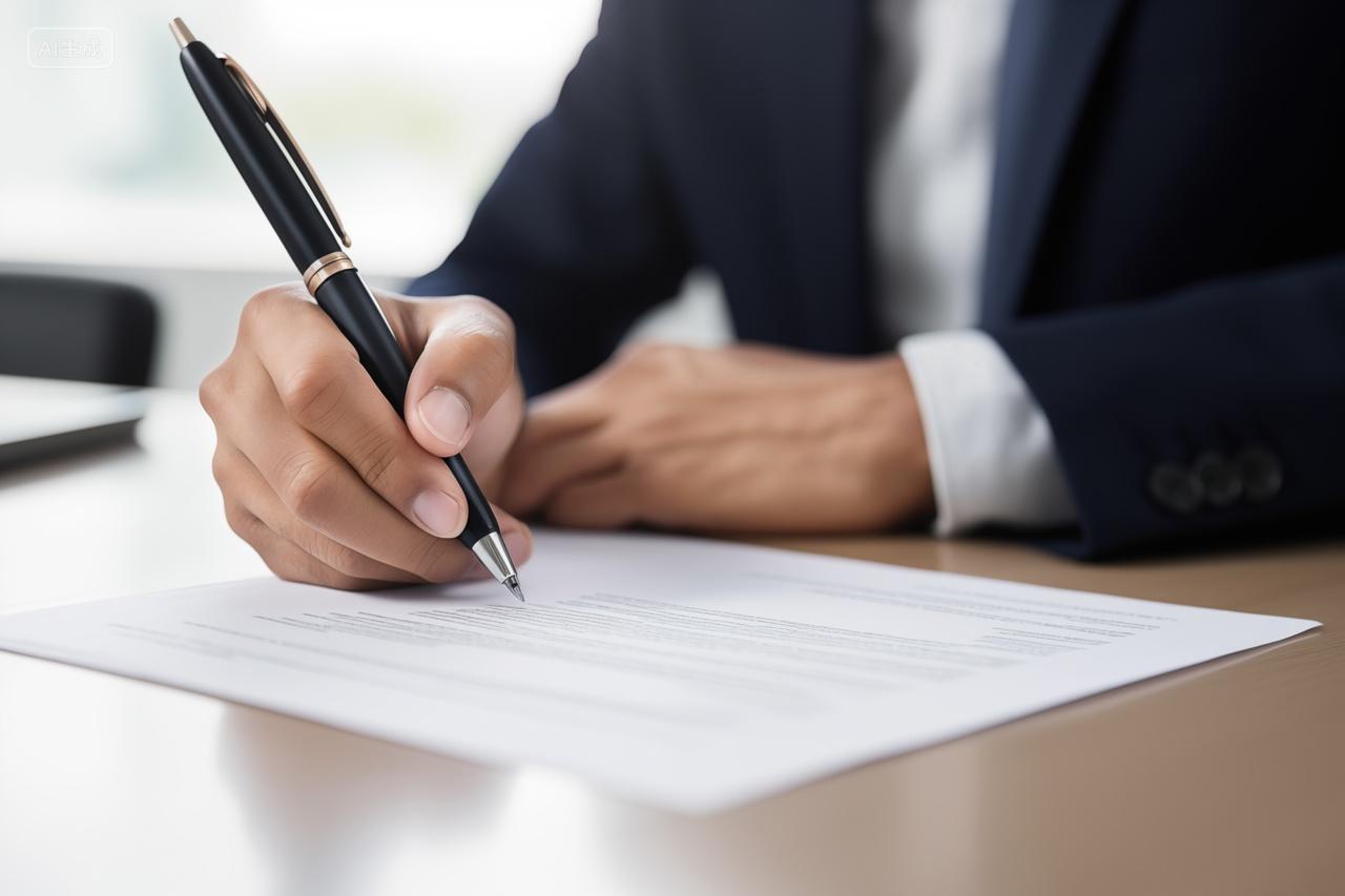 年终总结商务人士签署文件签字协议做工作总结