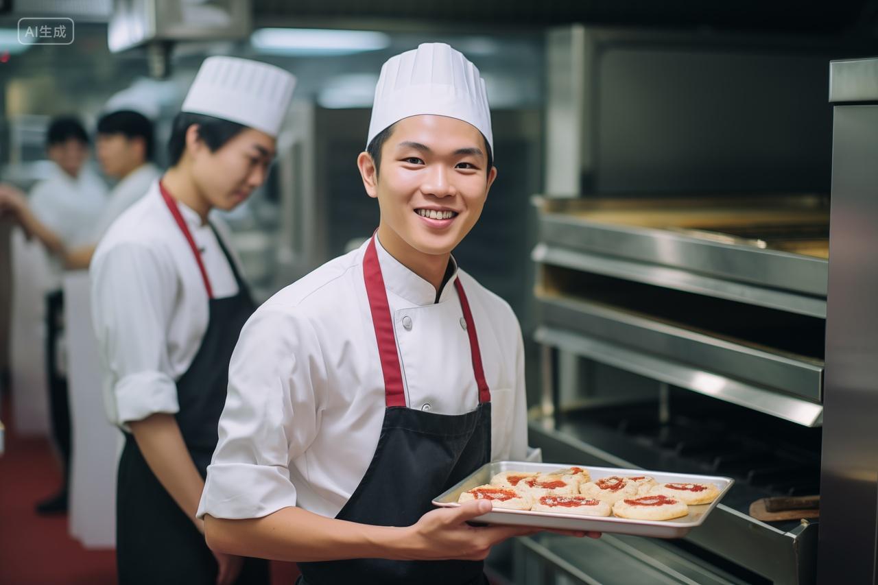 美食面包烘焙师餐厅食品厨师人物摄影实拍图