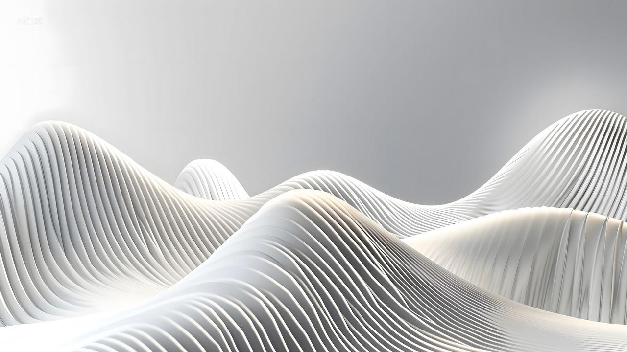 白色抽象波浪线条艺术壁纸