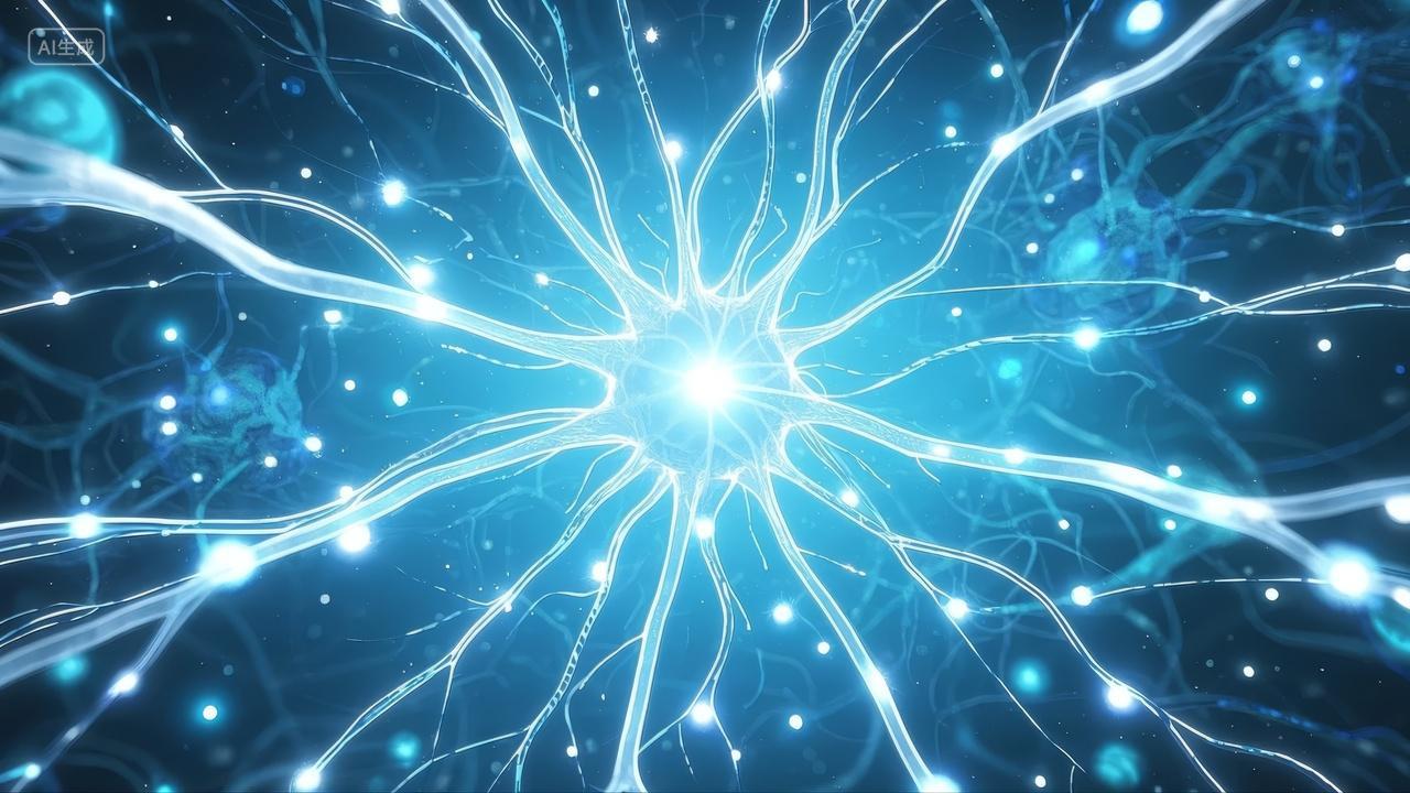 科技感神经网络大脑思维人工智能蓝色背景