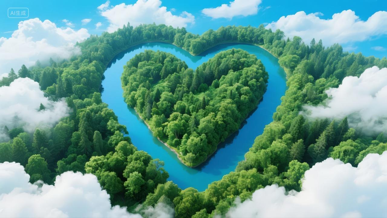 世界环境日爱心地形绿色环保公益海报背景