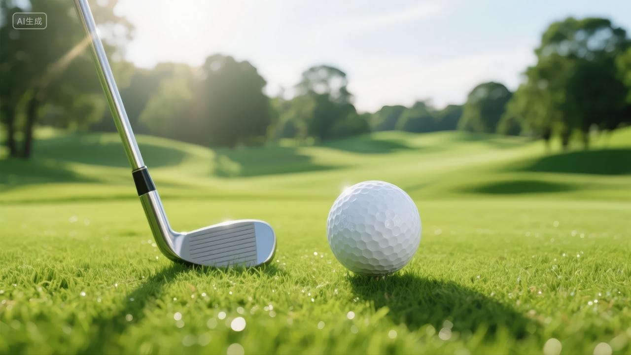 夏季高尔夫球运动休闲健康生活方式背景