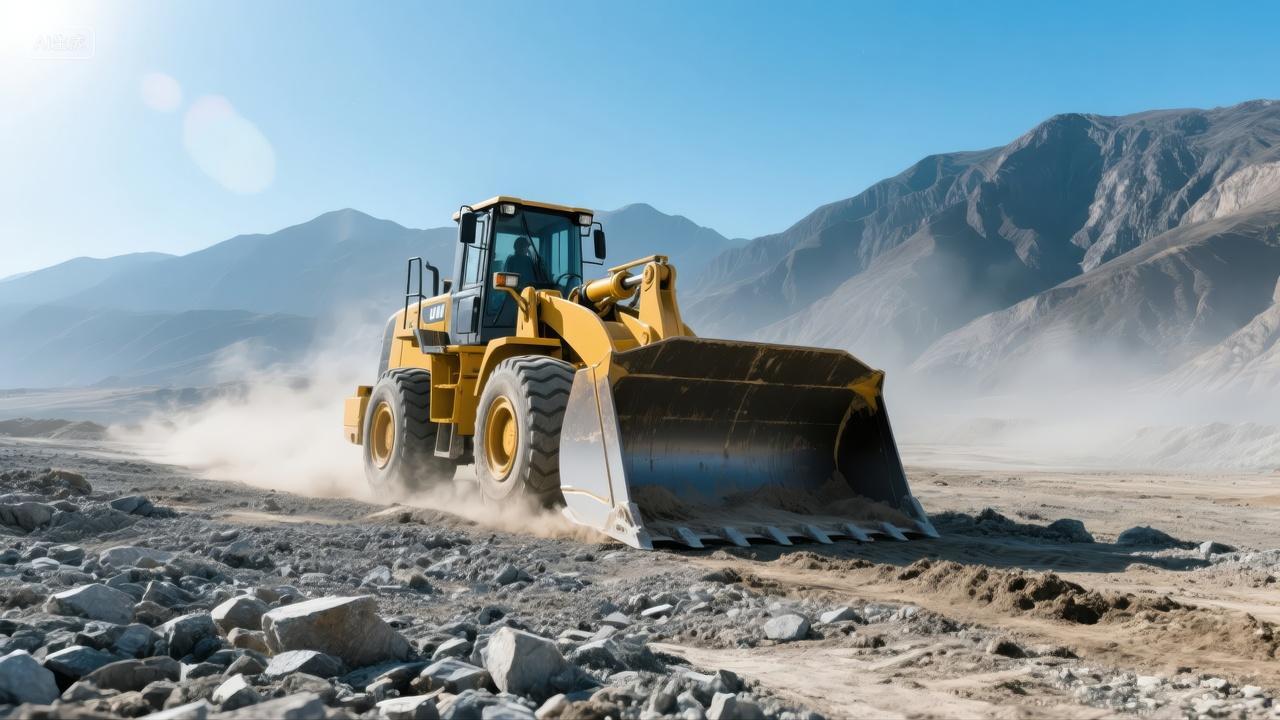 劳动节工程建设推土机施工现场背景图