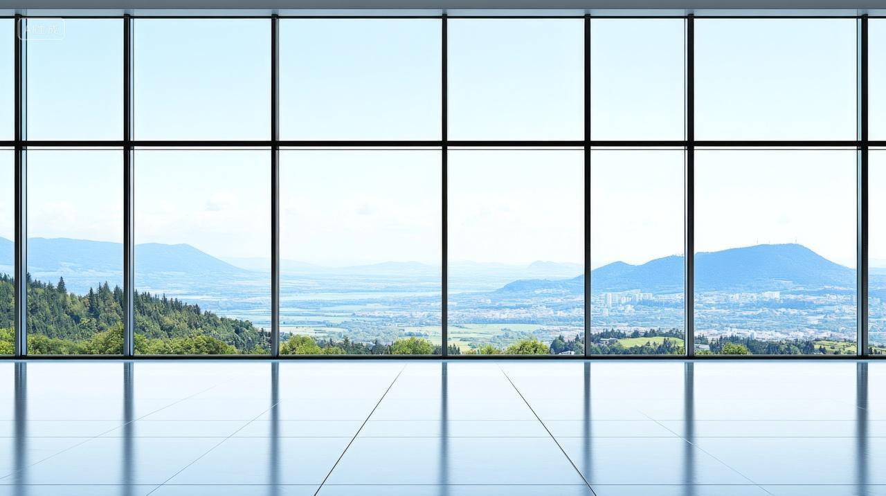 城市全景现代都市办公室内设计玻璃幕墙职场