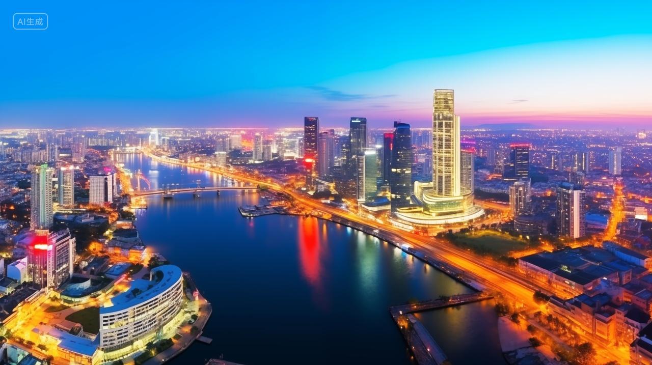 唯美繁华宁波城市夜景城市宣传