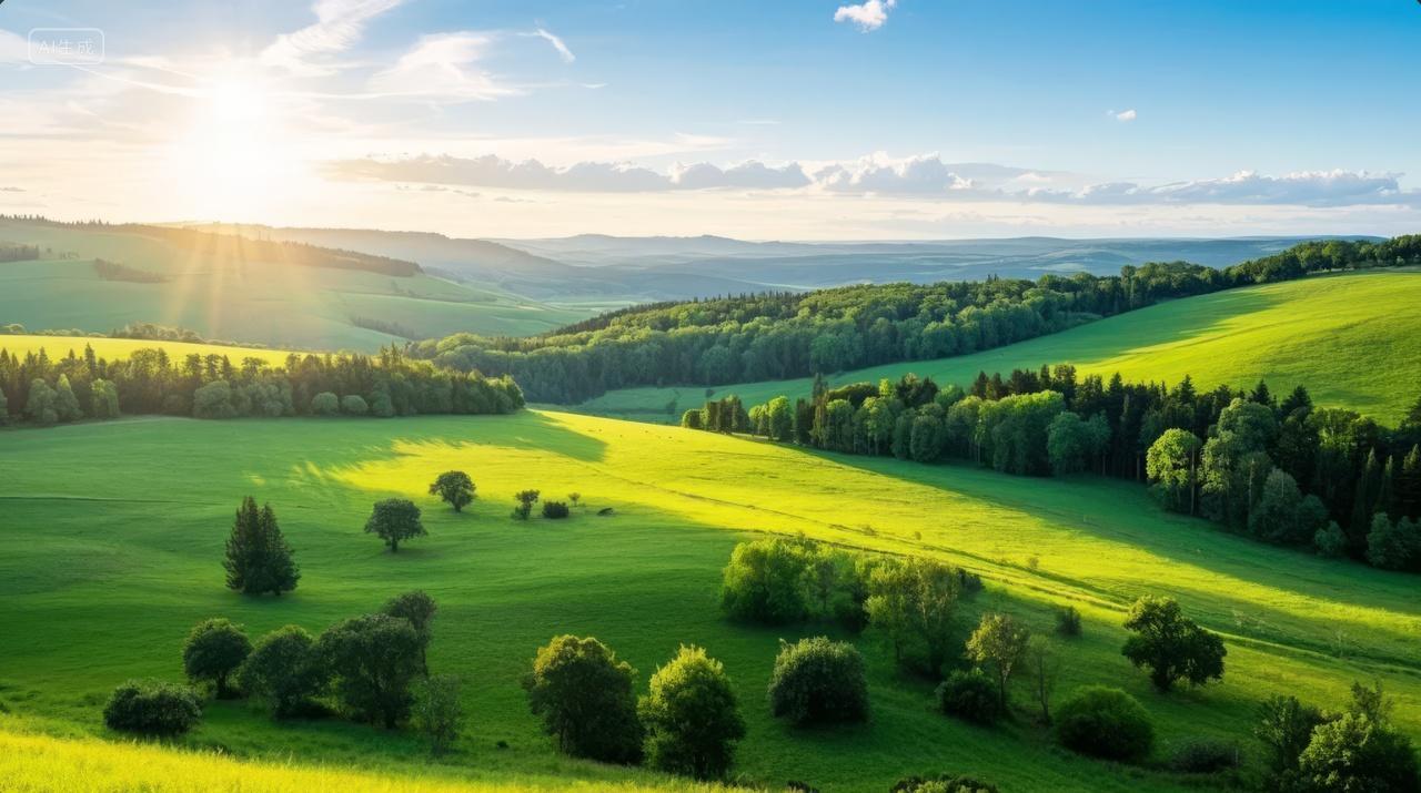 夏至节气森林农业丰收希望PPT背景
