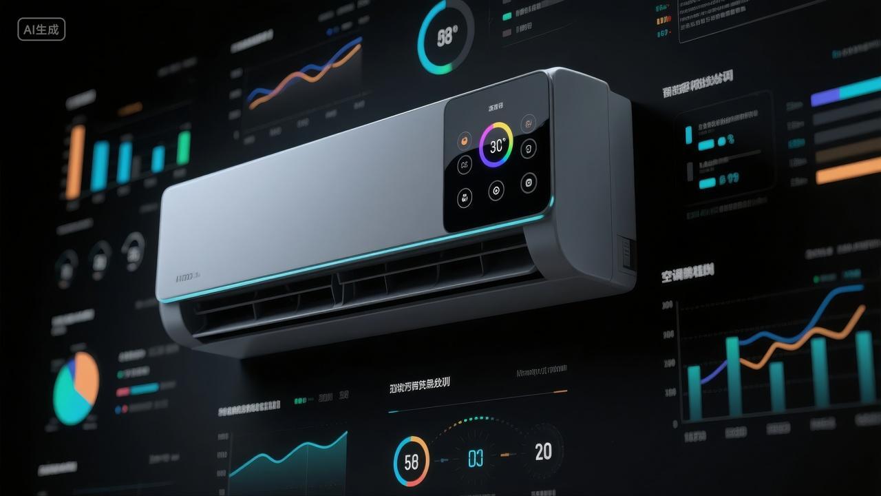 智能家居空调APP远程控制科技生活背景