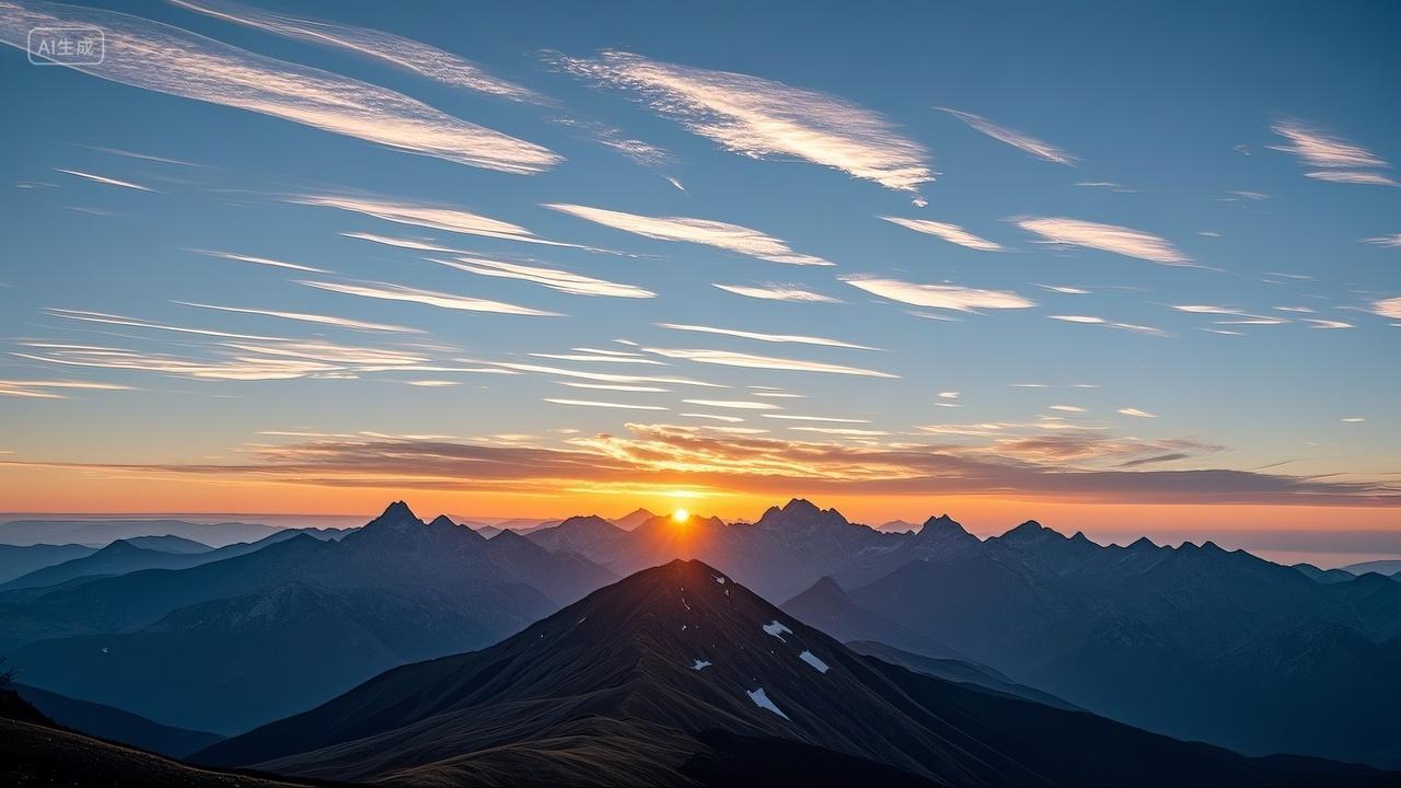 湛蓝的天空白色的鱼鳞高积云