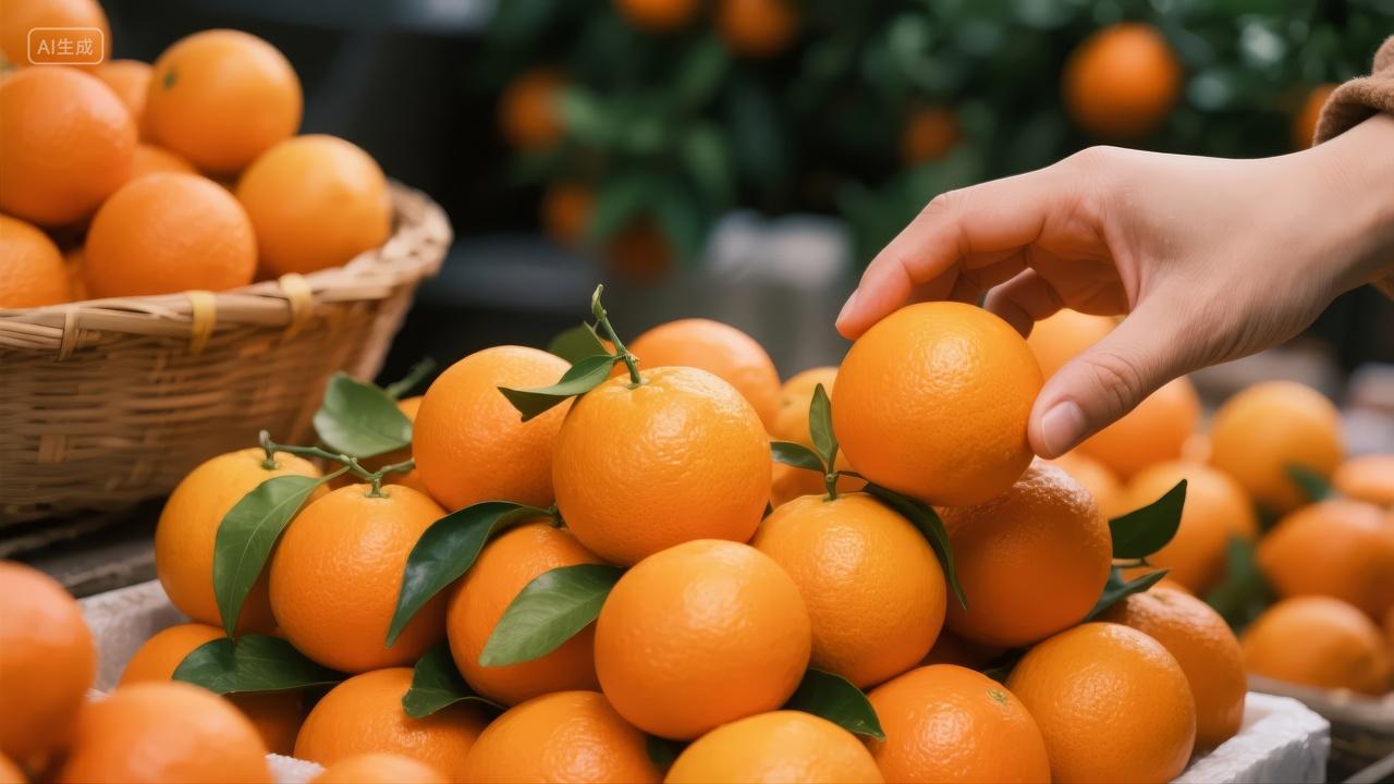 冬至节气新鲜橘子水果采摘丰收健康背景图