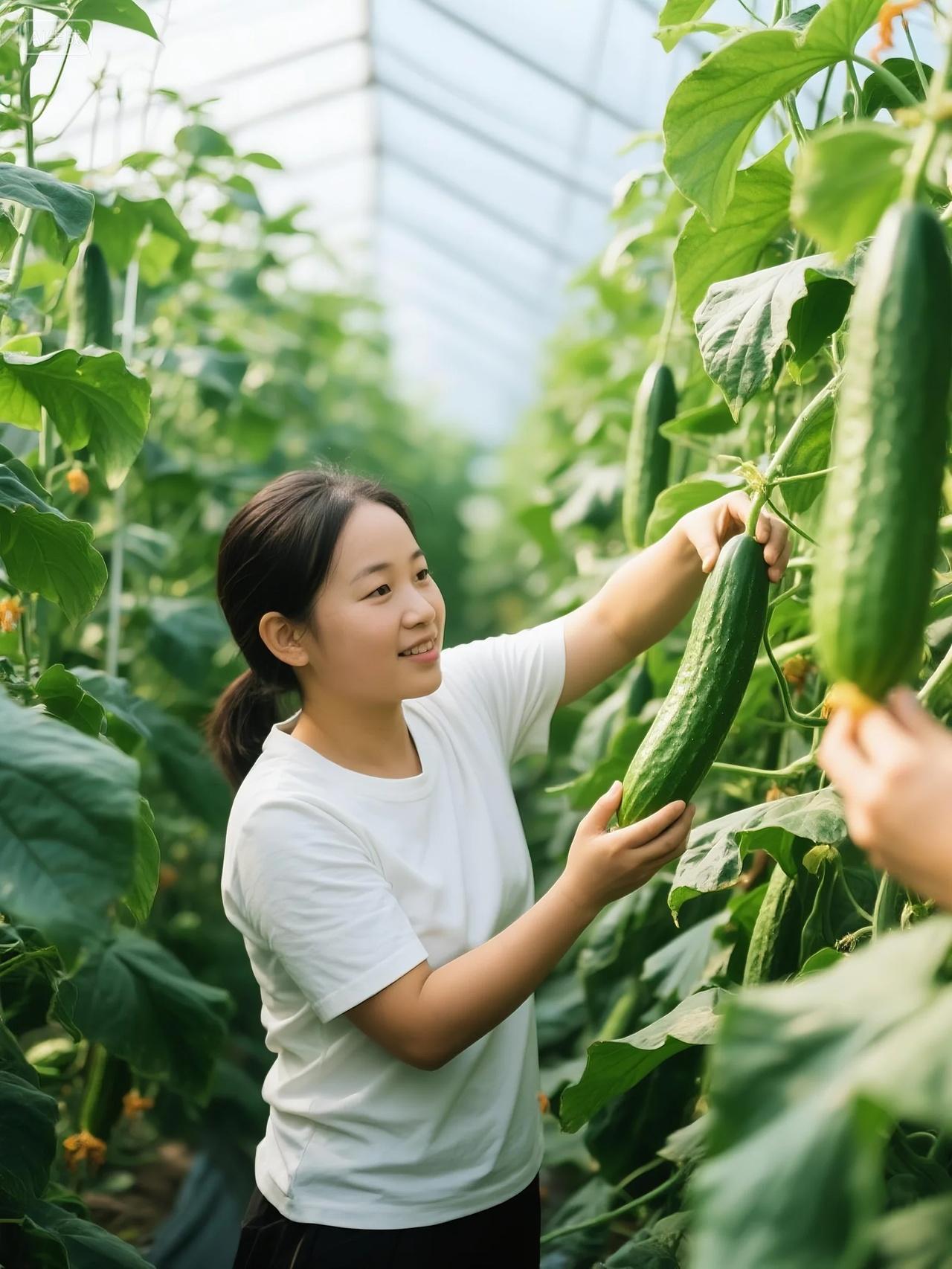 大棚青瓜彩摘园图片