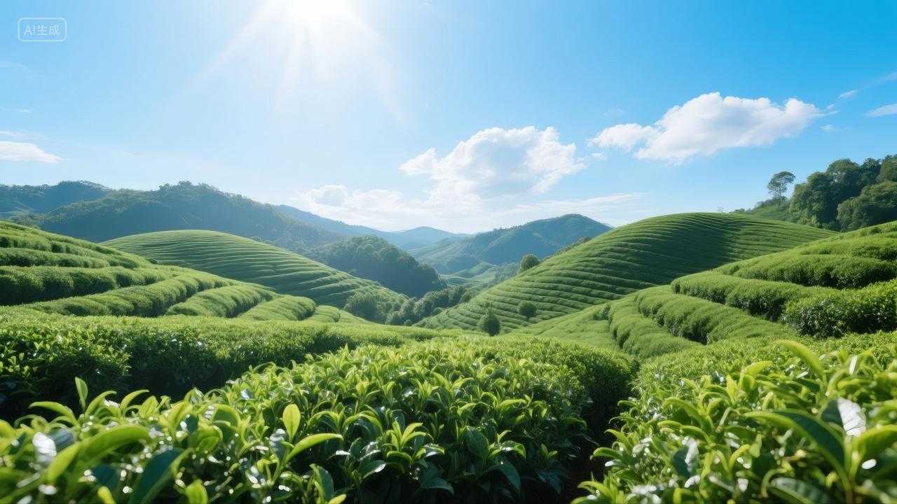 清明谷雨茶园梯田采茶季自然风光旅游背景