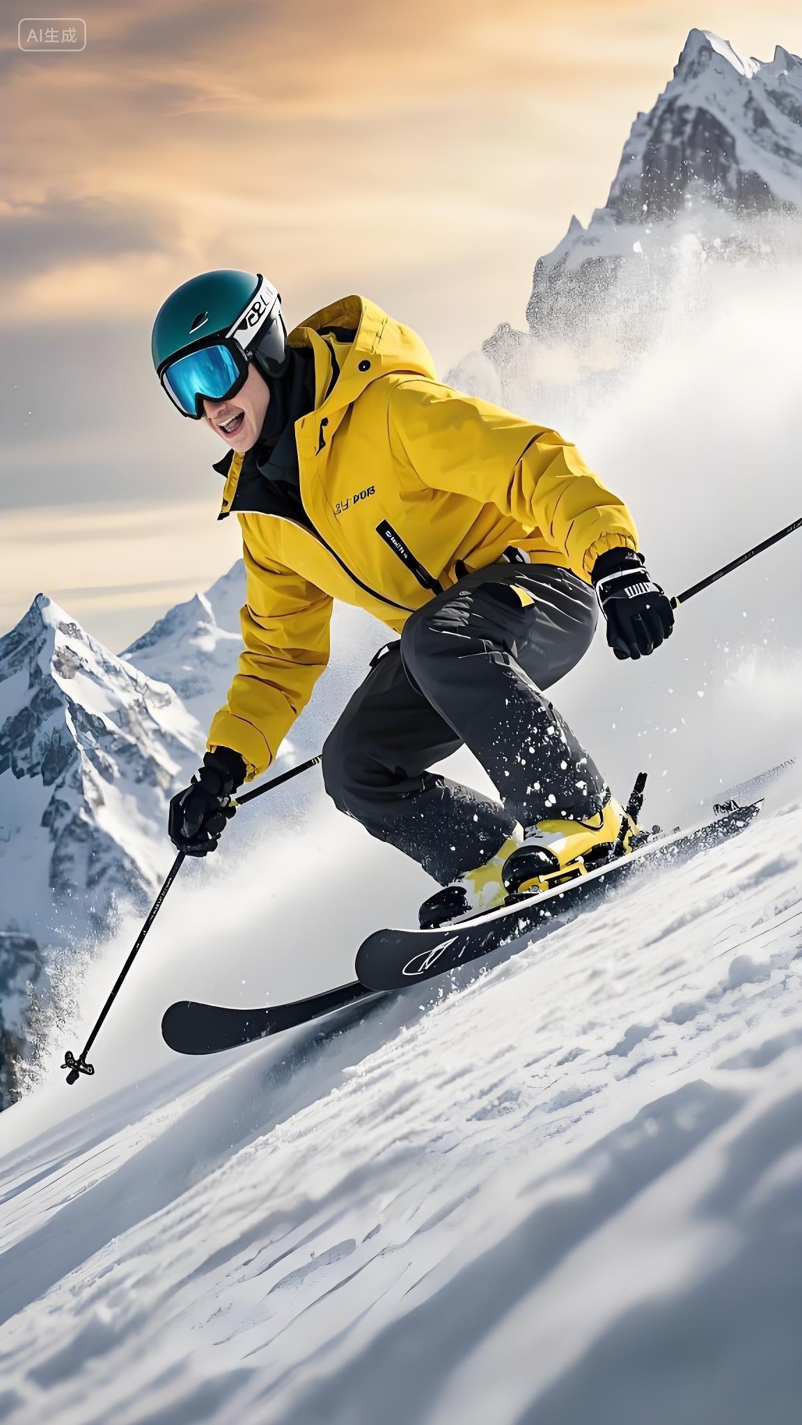 运动体育项目滑雪运动会滑雪比赛人物AI