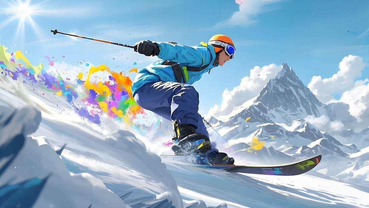 运动体育项目滑雪运动会滑雪比赛人物AI