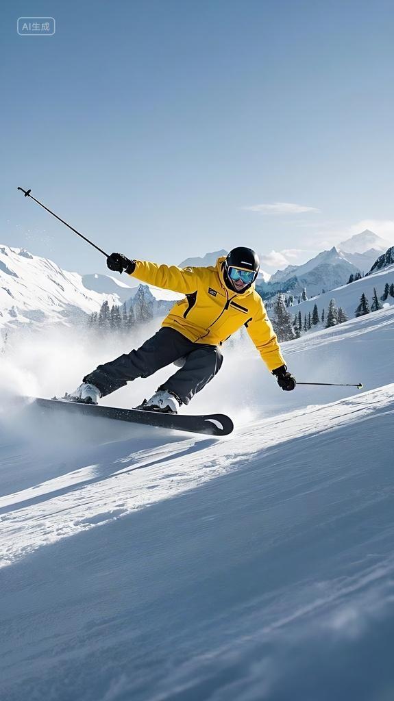 运动体育项目滑雪运动会滑雪比赛人物AI