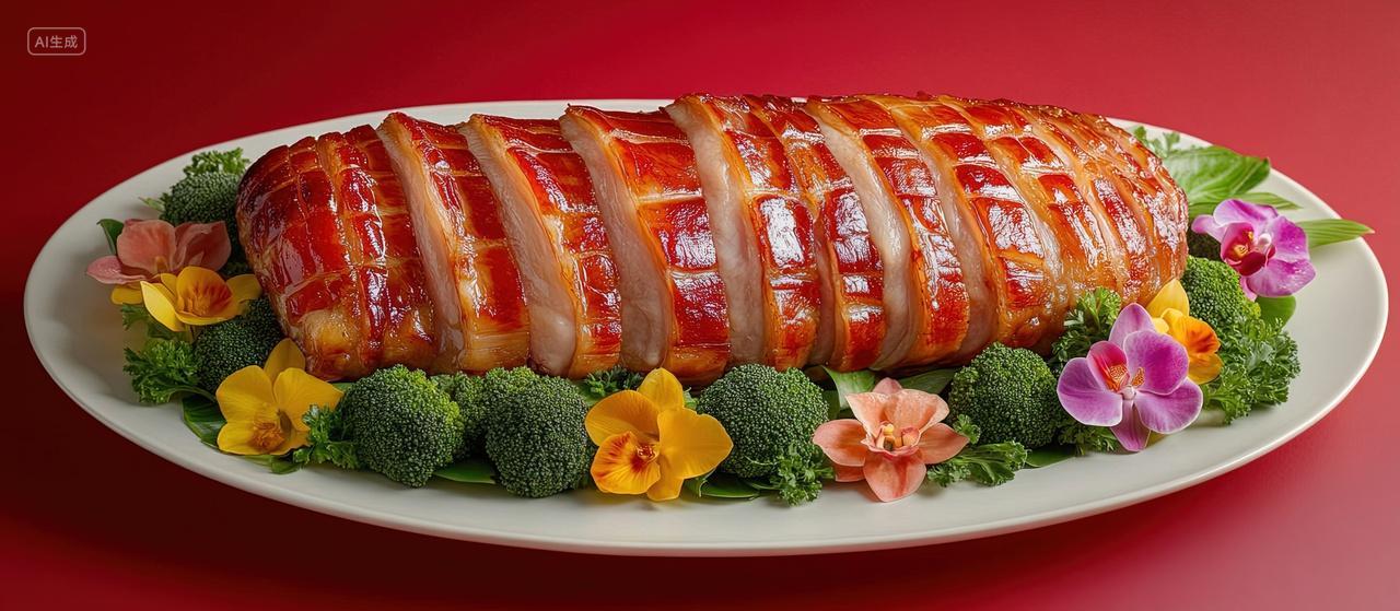 桌子上摆着一盆烤肉美食菜单海报背景