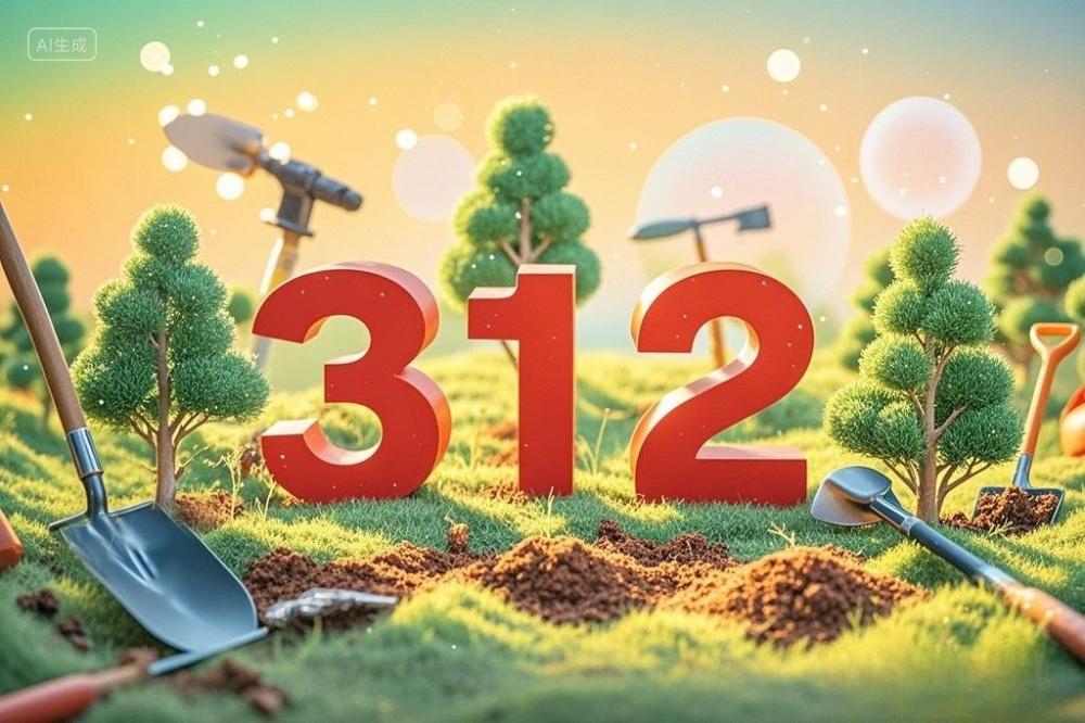 312植树节创意背景图