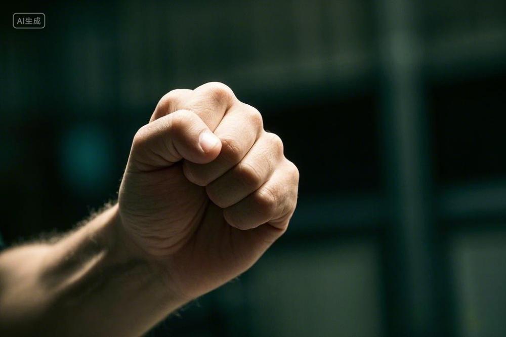 励志一只紧握的拳头象征力量决心抗争315权益图消费者权益日