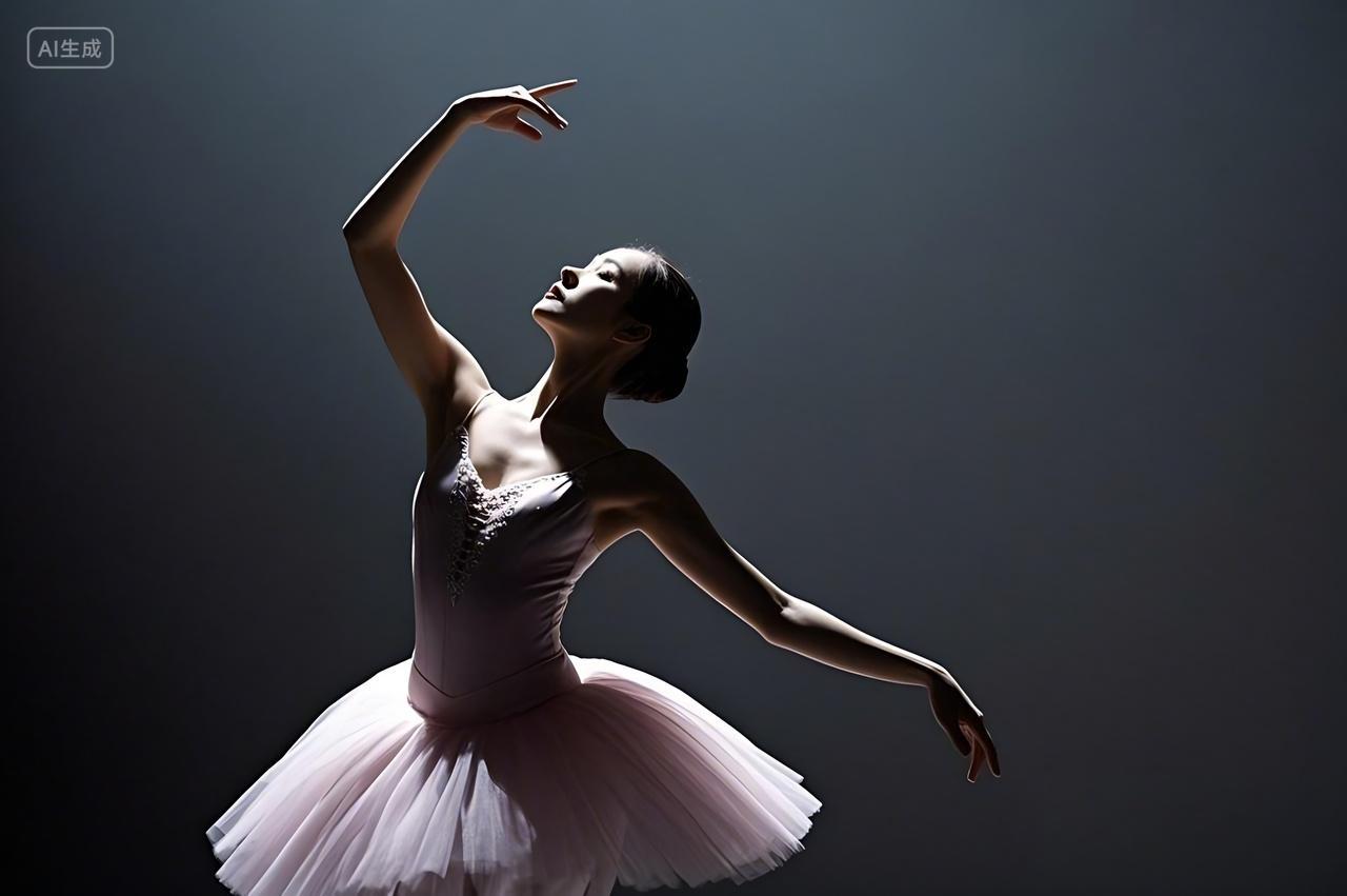 一名芭蕾舞者正在跳芭蕾舞跳舞女性人物意境唯美图片