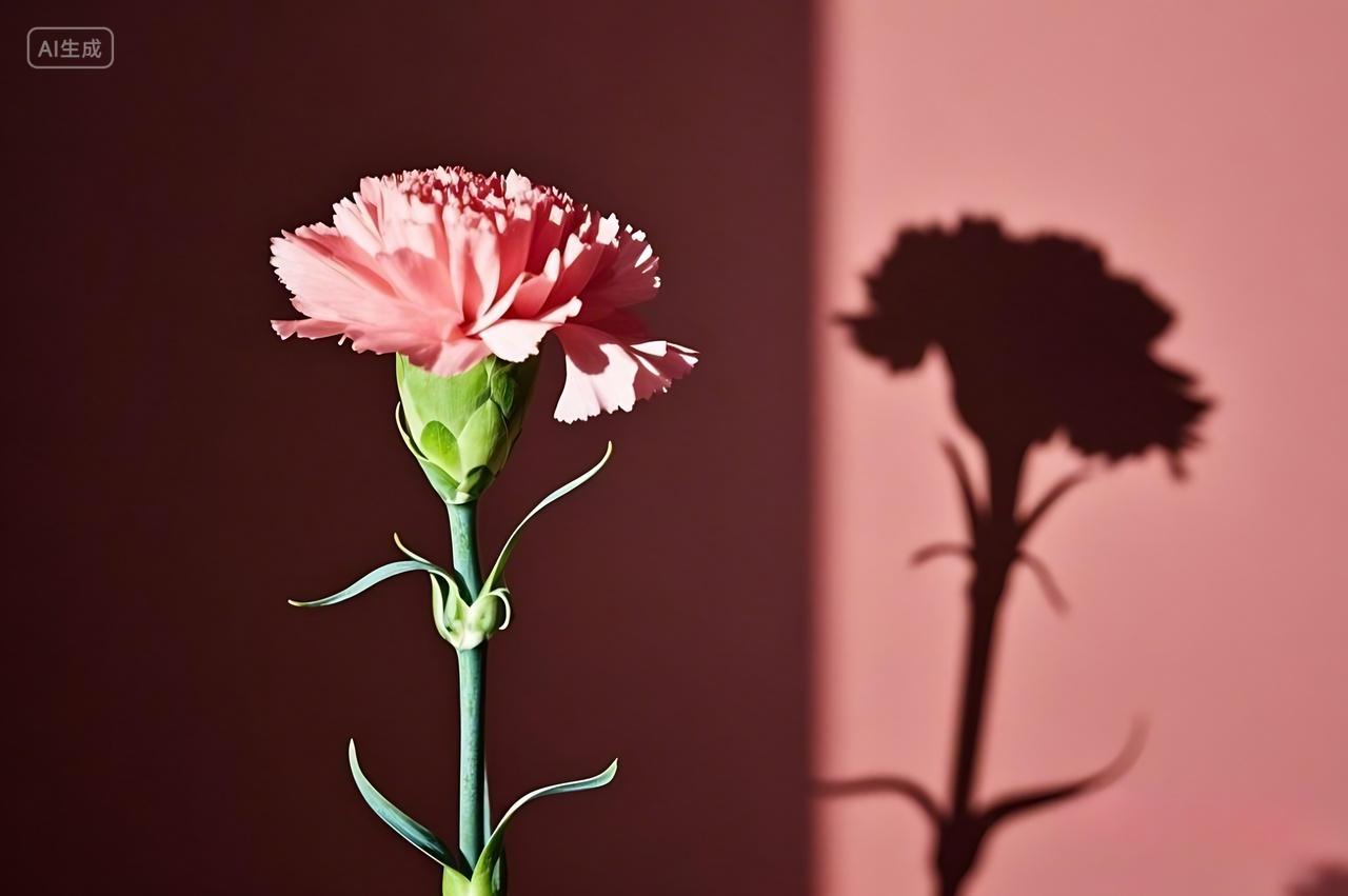 三八妇女节母亲节一朵粉色康乃馨