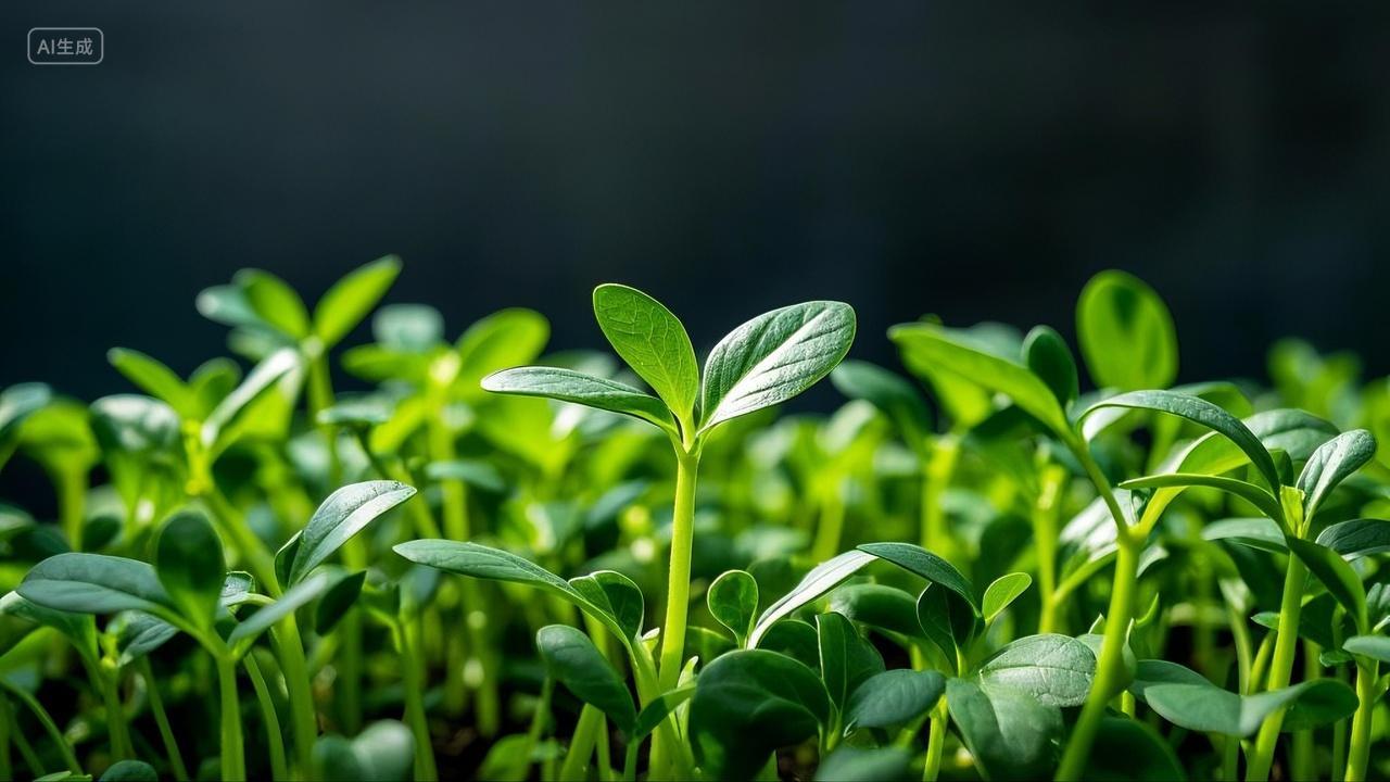 新鲜豆苗精至有食欲绿色健康有机蔬菜火锅食材豌豆苗生物生长生命力电脑壁纸