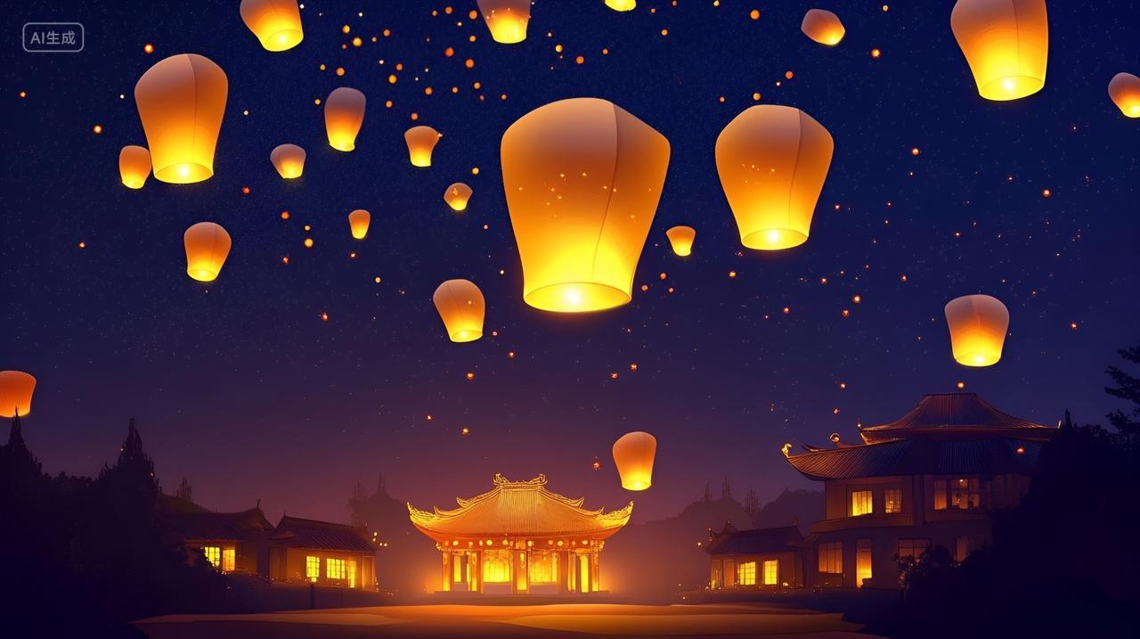 孔明灯元宵节中秋节
