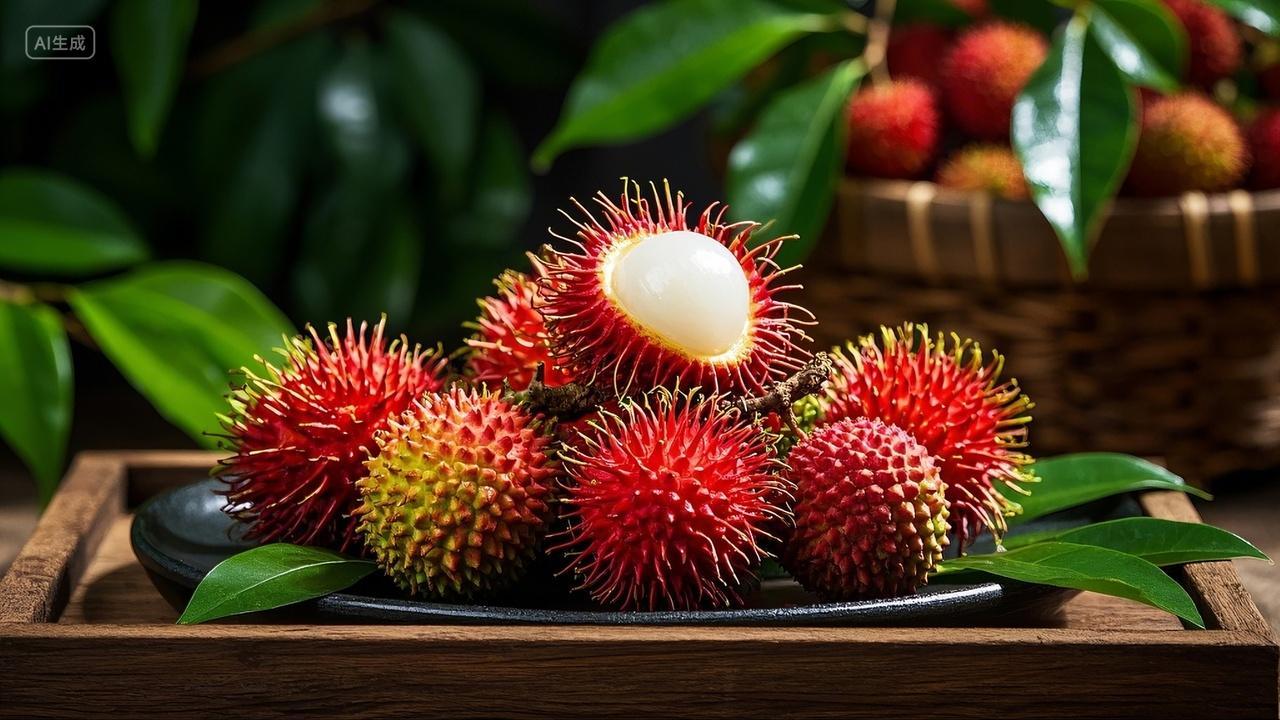 美食美味水果特产果品营养海南特产红毛丹热带新鲜水果红毛丹果毛荔枝