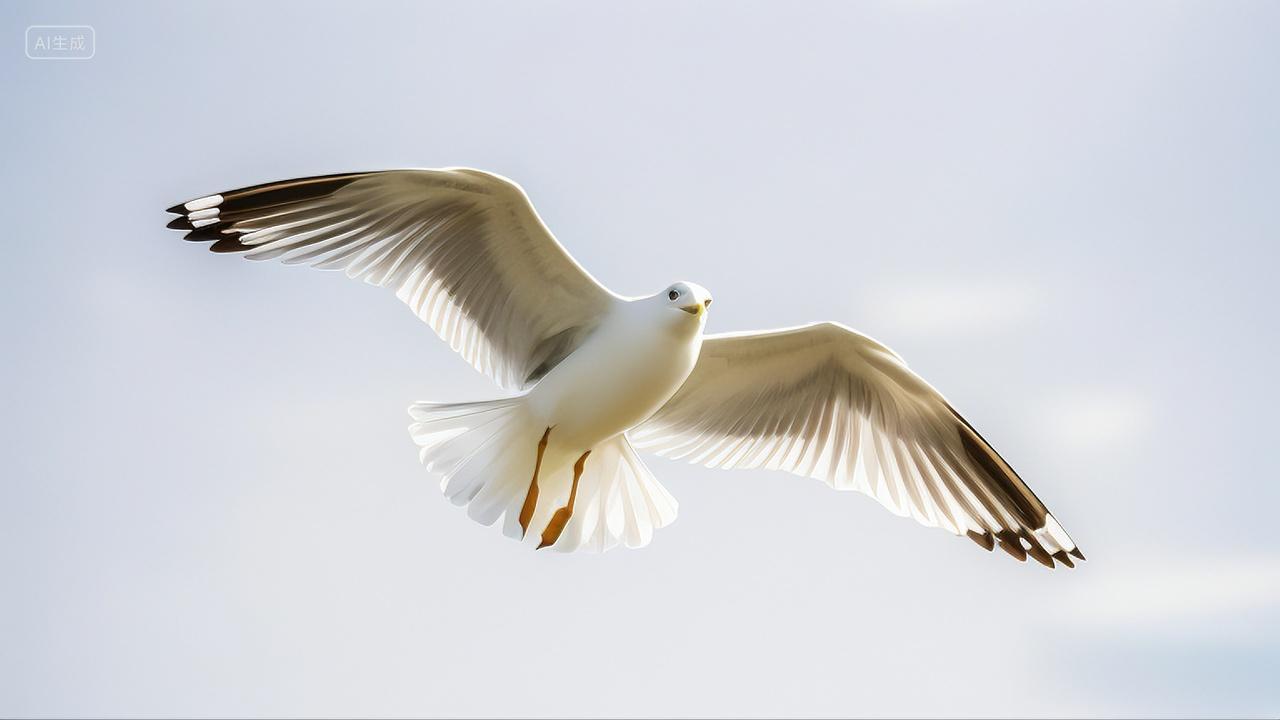 天空飞翔的海鸥野生动物电脑壁纸