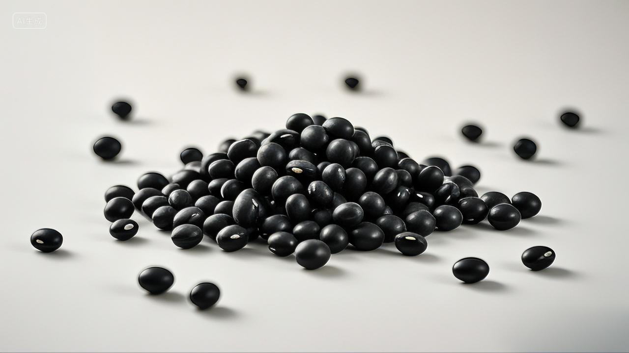 一堆黑豆粗粮谷物白底图