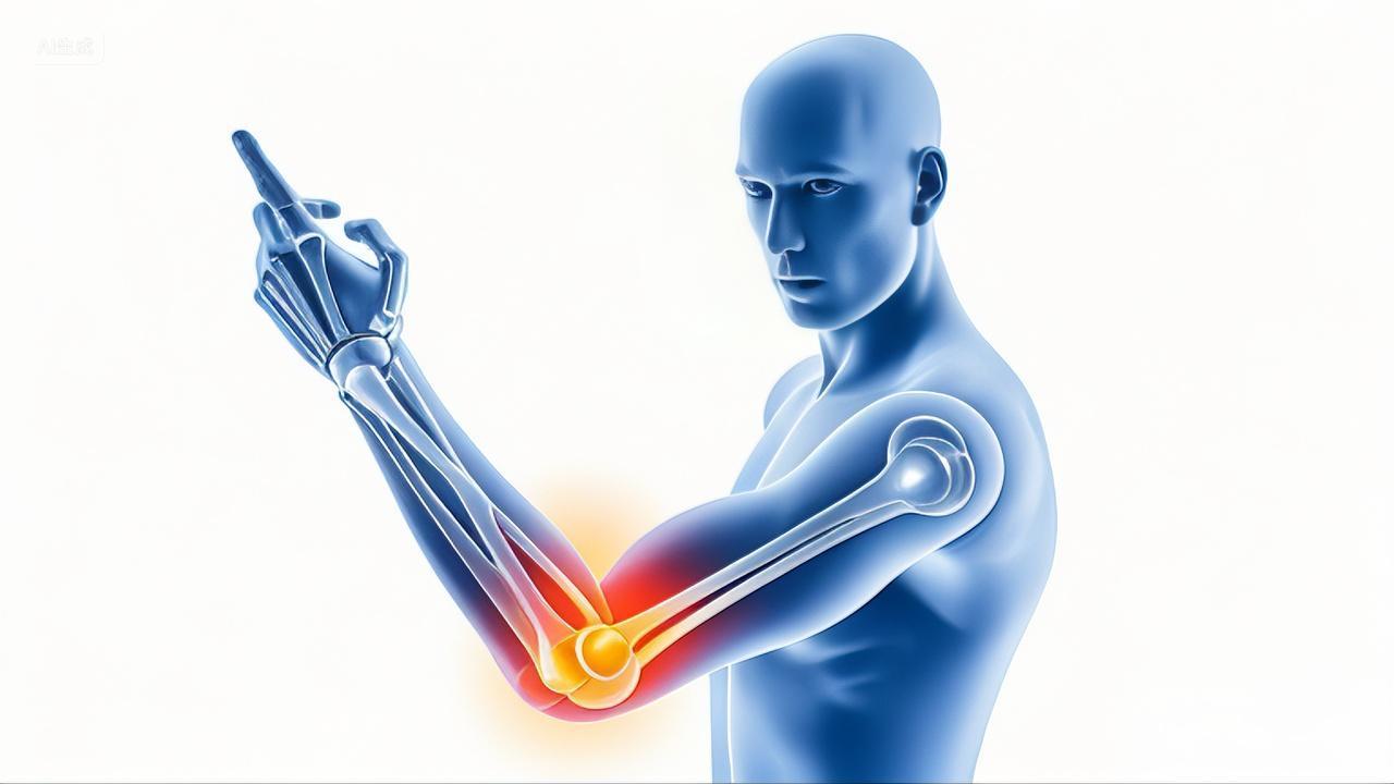 医疗医学科技肘关节疼痛医学人体透视图
