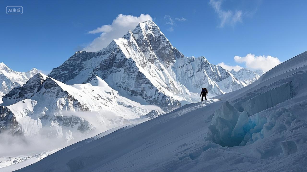 珠穆朗玛峰雪山高峰