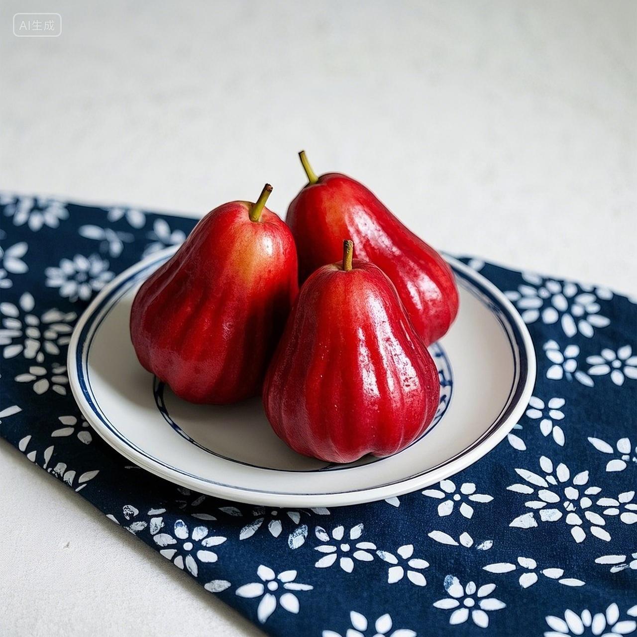 莲雾新鲜水果台湾特产美味水果特写红色果实摄影图