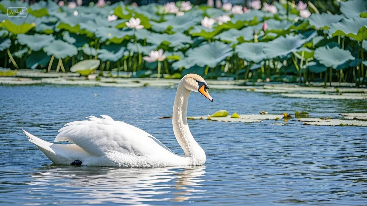 动物园优雅灵动的荷花池天鹅自然动植物园摄影生态景观风景电脑壁纸