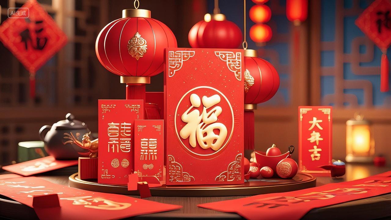 2025年新年蛇年元旦节新春新春红包春节年货节