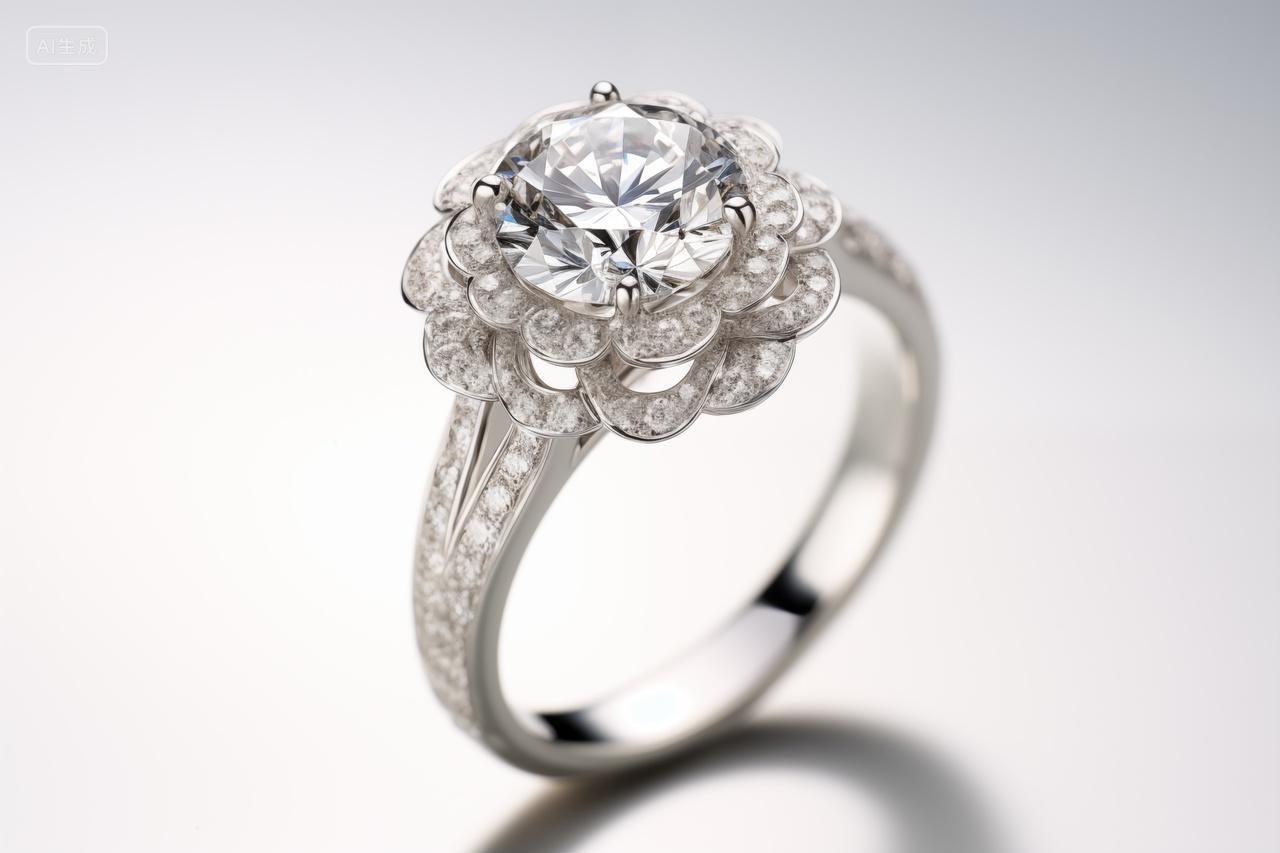 精致钻戒首饰婚戒结婚情人节爱情520白底素材图